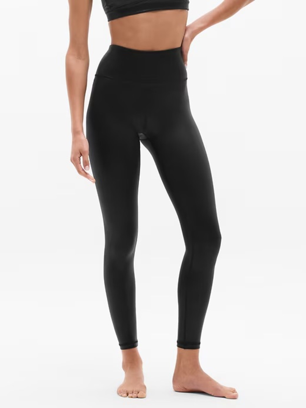 Athleta Elation Matte Foil Shine 7/8 Tight Leggings Women’s Size XL Black